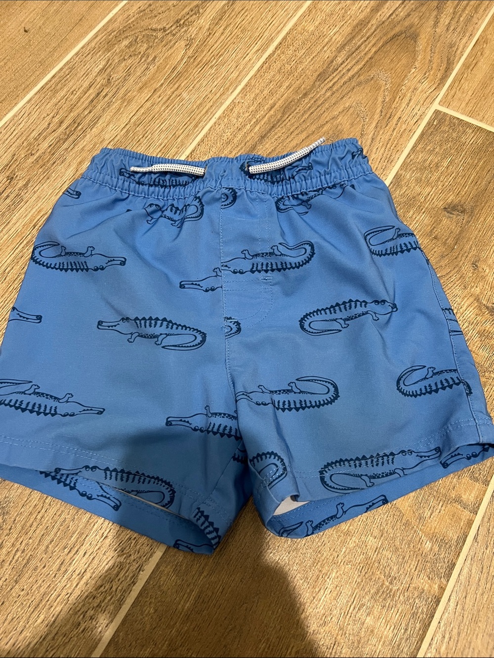 wonder nation Blue Swim Trunks with Navy Alligator Print
